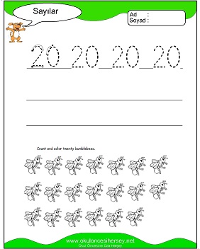 okul öncesi 1 sayısı çizgi çalışması